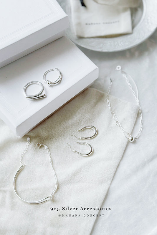 MZ827 SILVER 925 BEAD LAYERING BRACELET