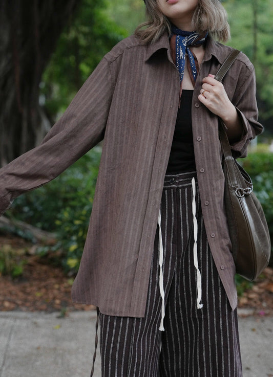 MZ903 SUEDE STRIPED SHIRT