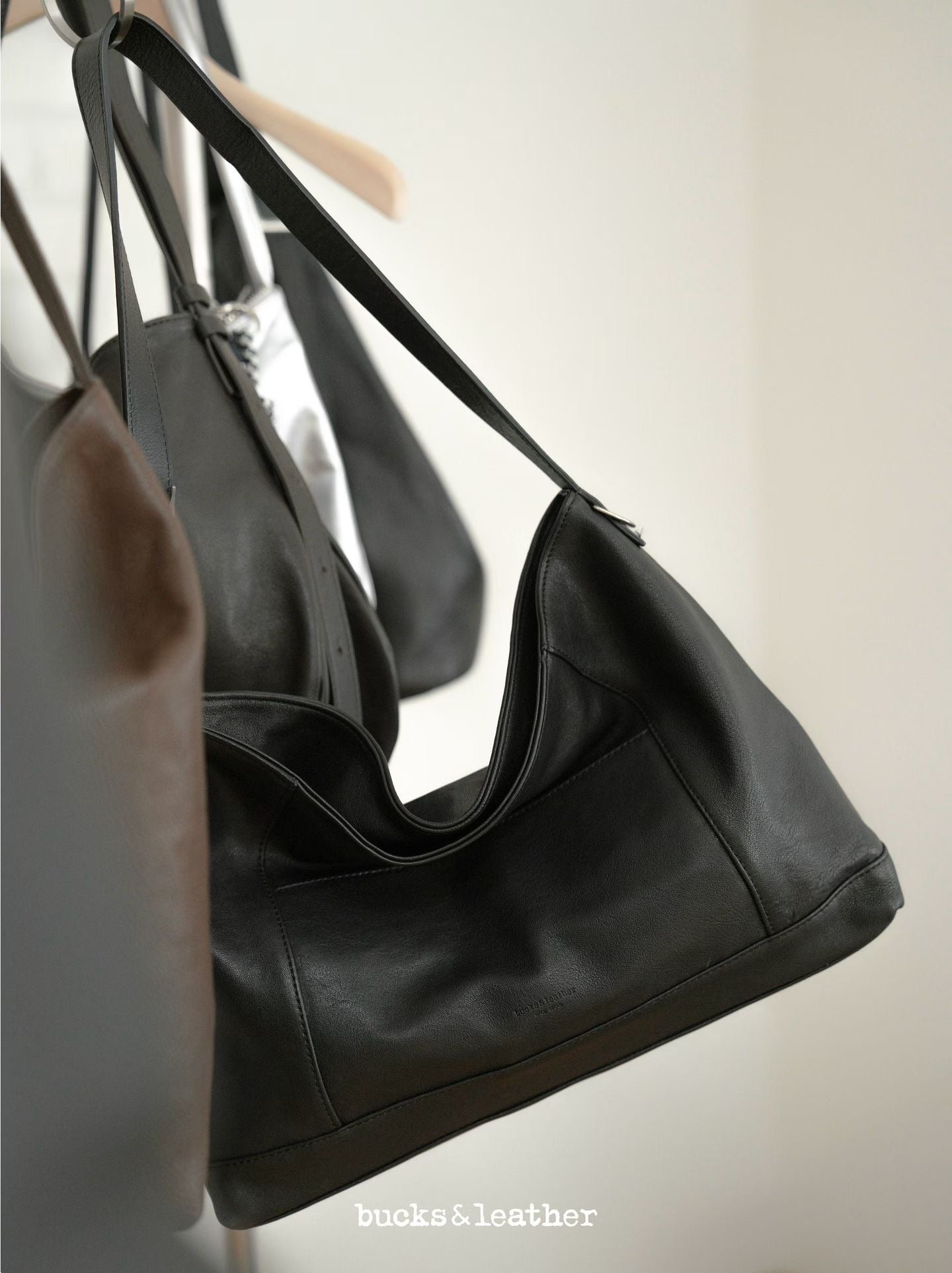 MZ847 LEATHER SQUARE TOTE BAG / 5 COLORS
