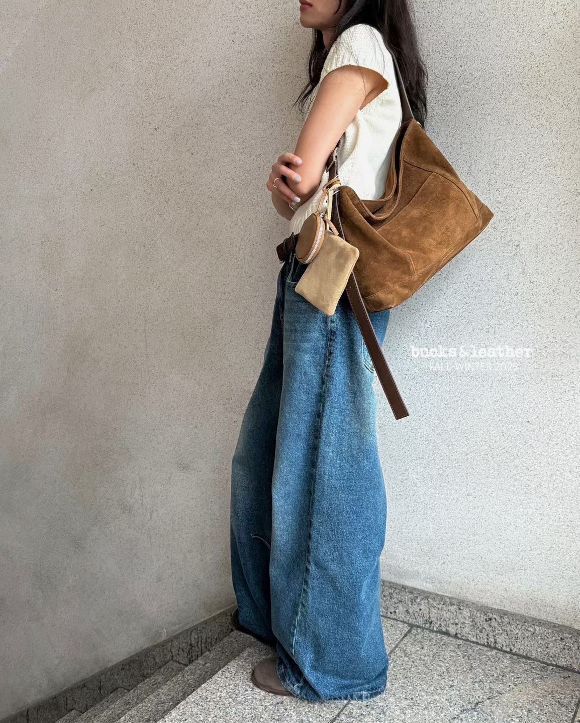 MZ847 LEATHER SQUARE TOTE BAG / 5 COLORS