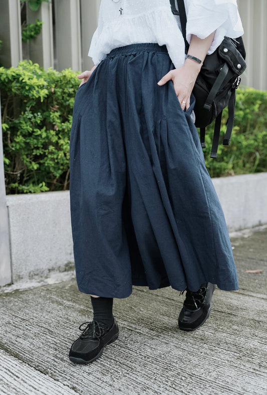 MB011 PLEATED LINEN CULOTTES