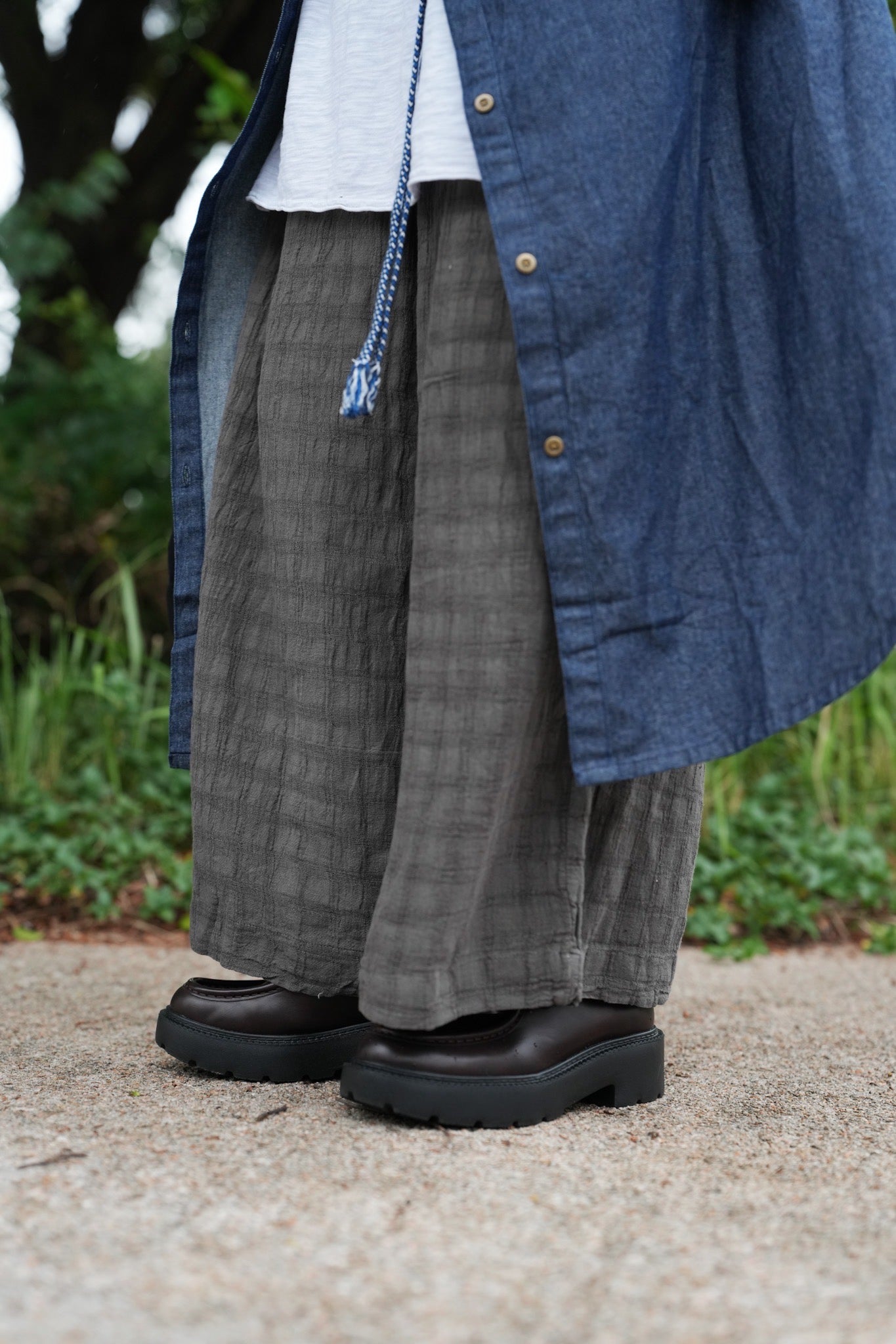 CA910 LT-WEIGHT CHECKED CAUSAL PANTS