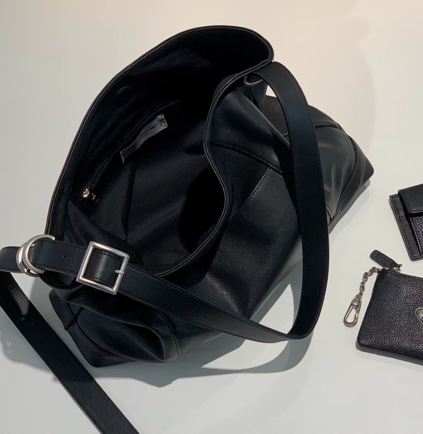 MZ847 LEATHER SQUARE TOTE BAG / 5 COLORS