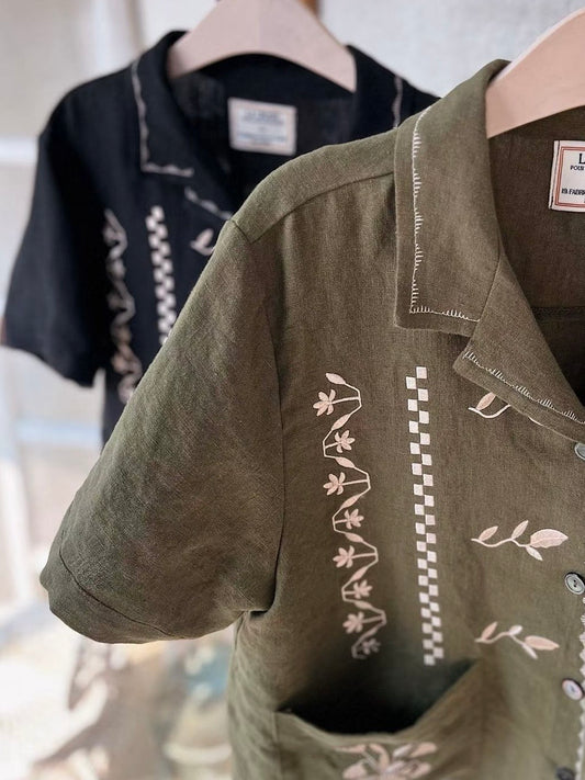 MZ992 EMBROIDERED LINEN SHIRT