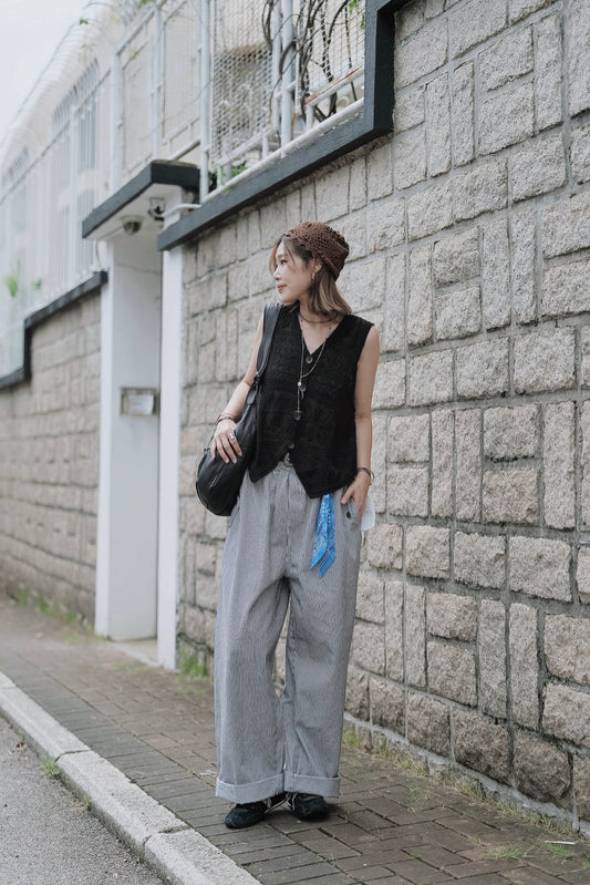 CB129 HICKORY STRIPE DENIM PANTS