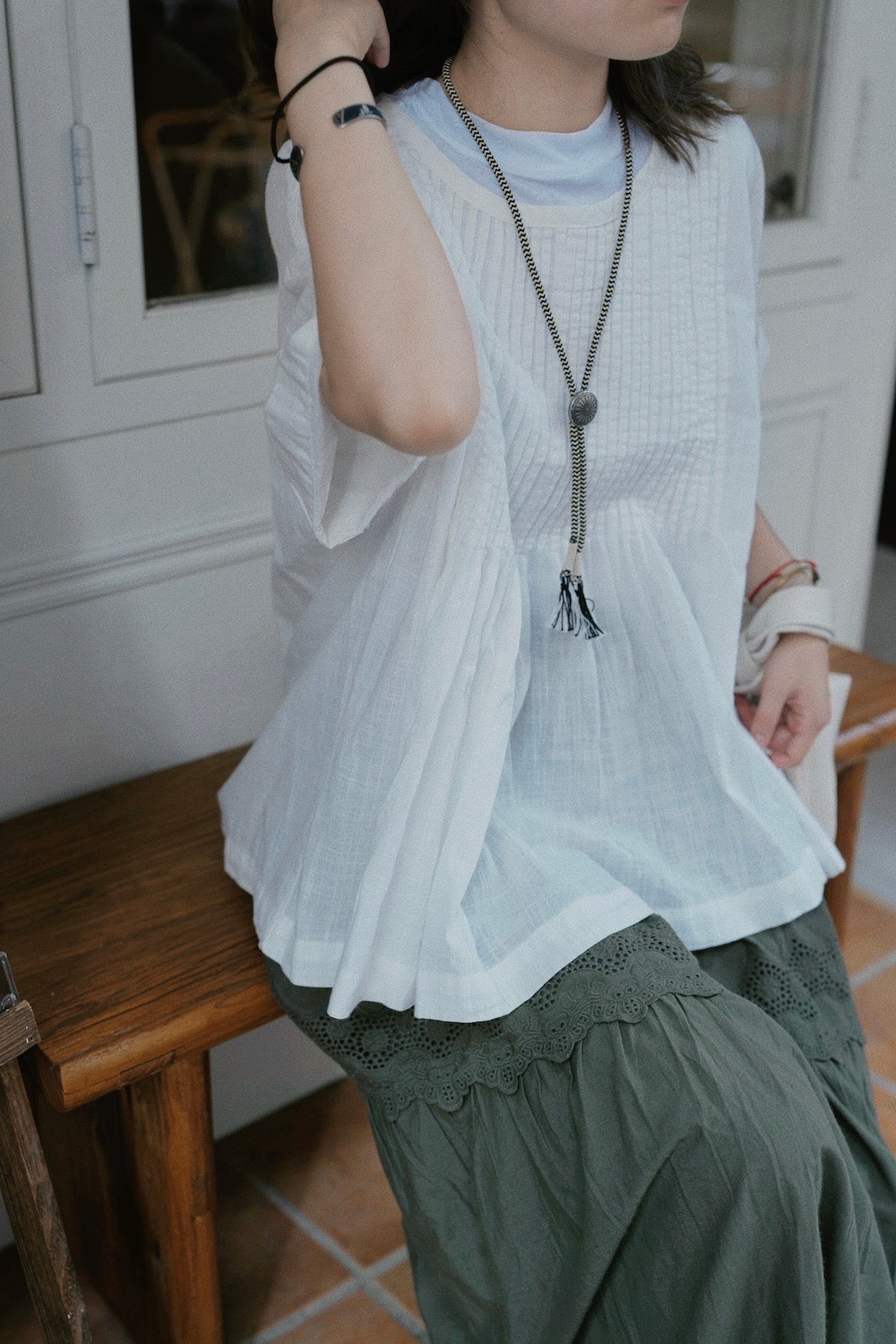 CA904 PINTUCK BLOUSE