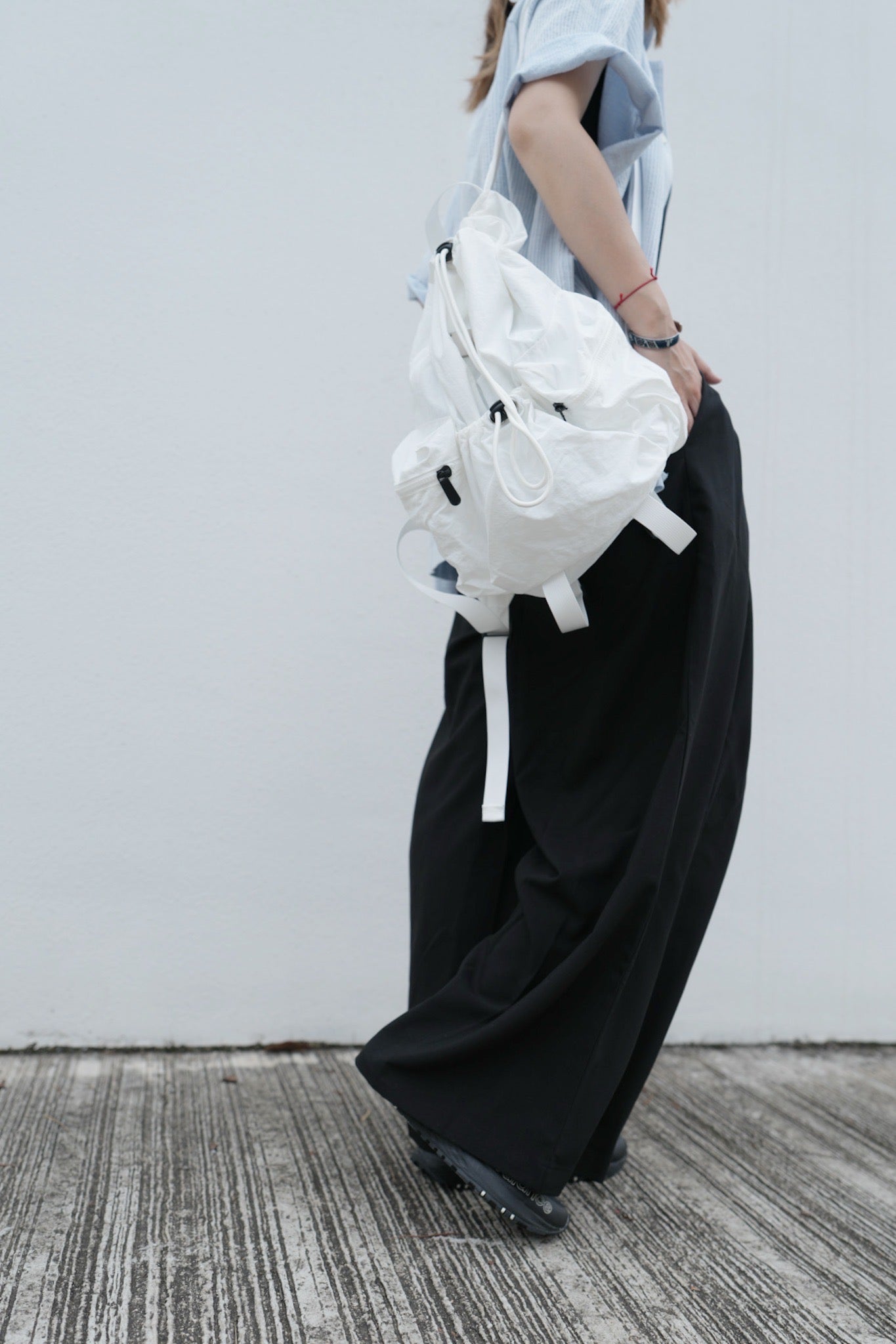 MZ771 ELASTIC WAIST WIDE LEG PANTS