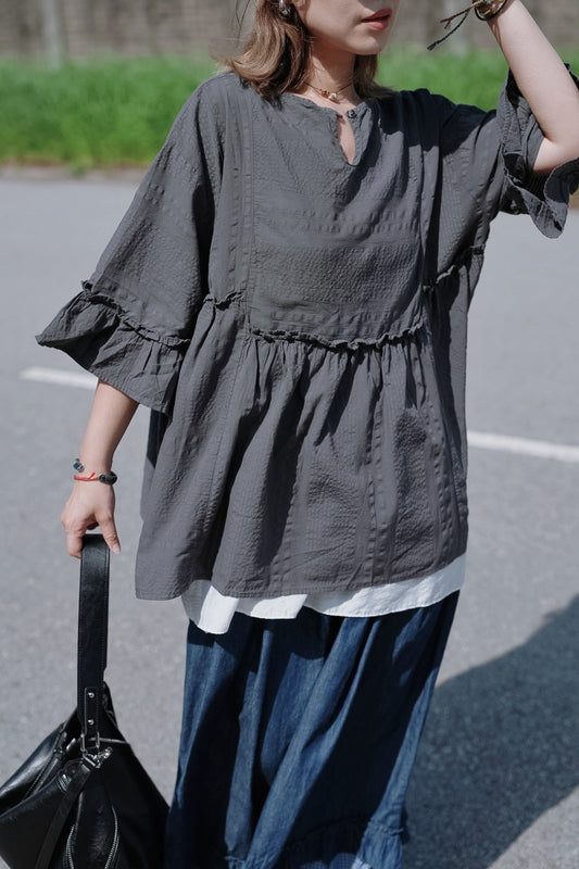 CB114 DOBBY STRIPE BLOUSE