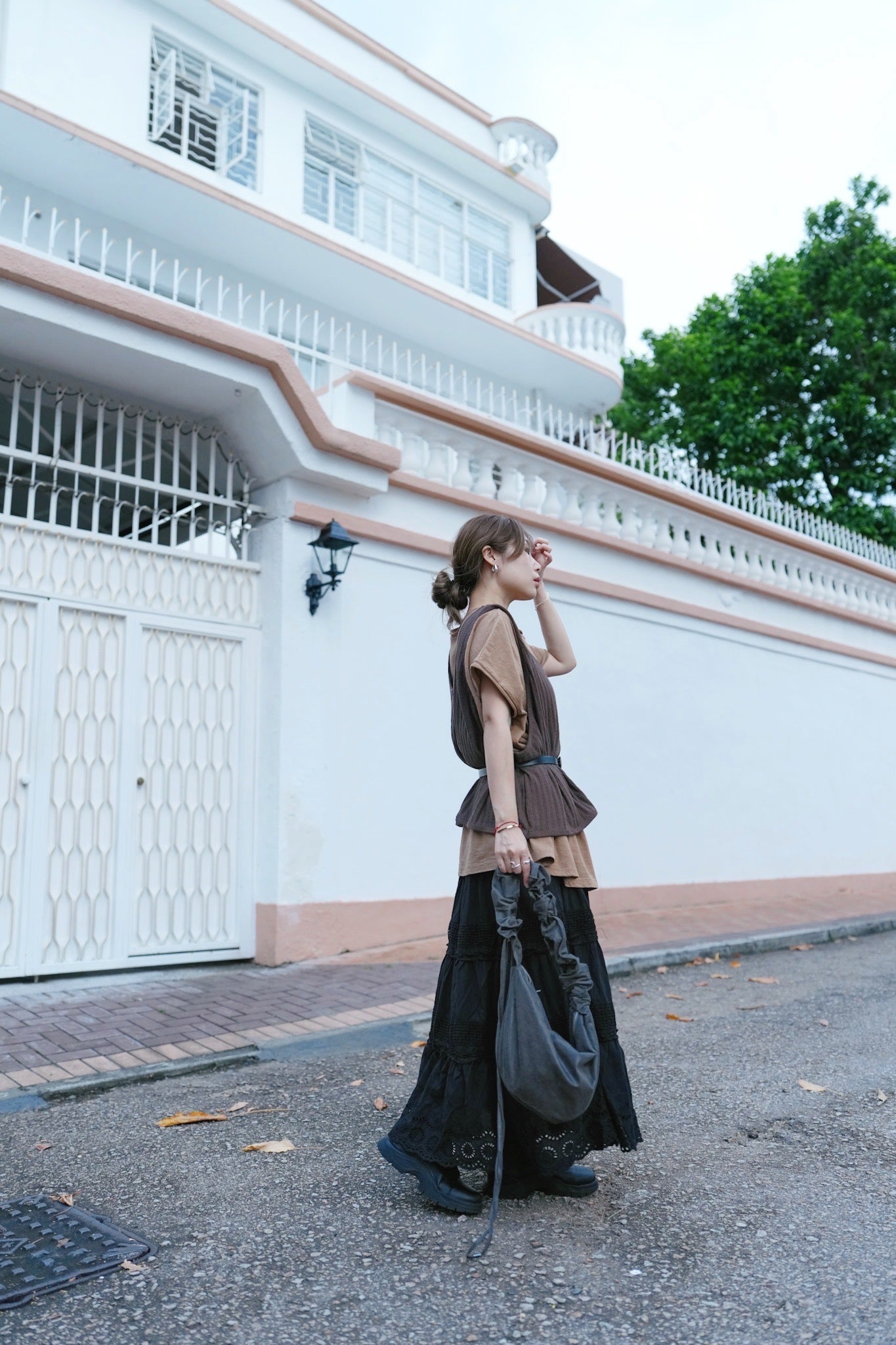 MZ820 RUCHED SUEDE HOBO BAG