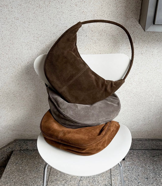 MZ943 ITALIAN LEATHER HANDMADE CURVE SHOULDER BAG