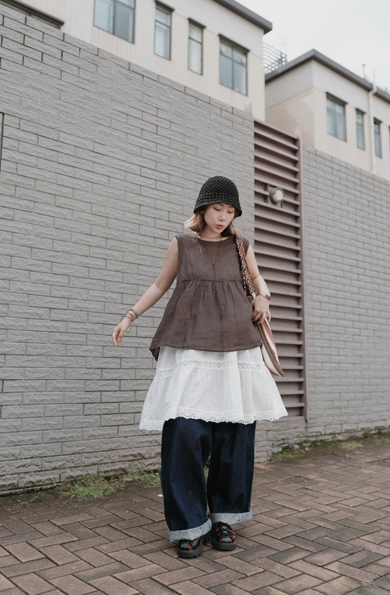 CB137 PLEATED LACE DEESS