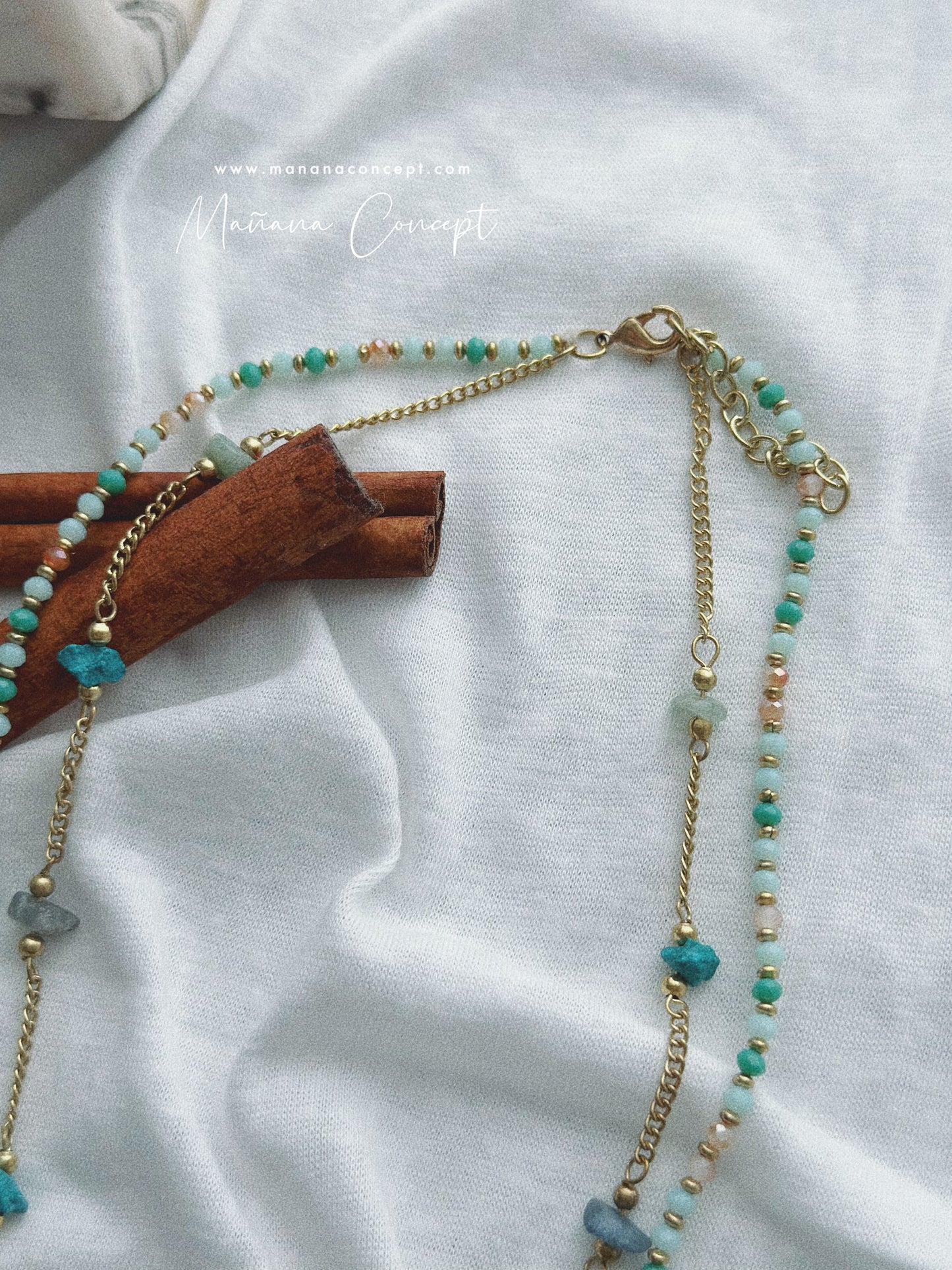 Beaded Feather Layer Necklace