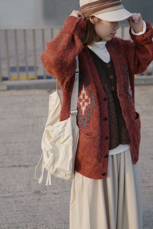 MZ924 KND CHIMAYO BRUSHED KNIT CARDIGAN