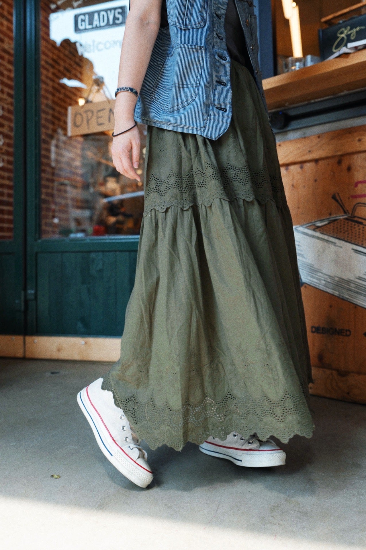 CA903 LAYERED EMBROIDERY SKIRT