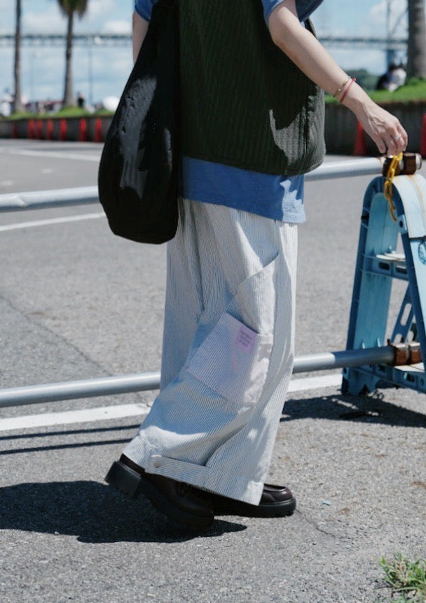 MZ823 PATCHED HICKORY STRIPED PANTS