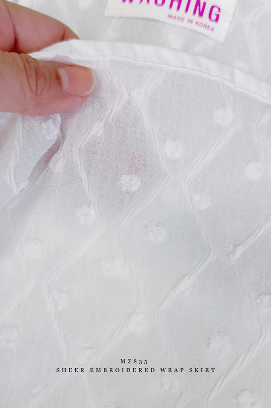 MZ835 SHEER EMBROIDERED WRAP SKIRT