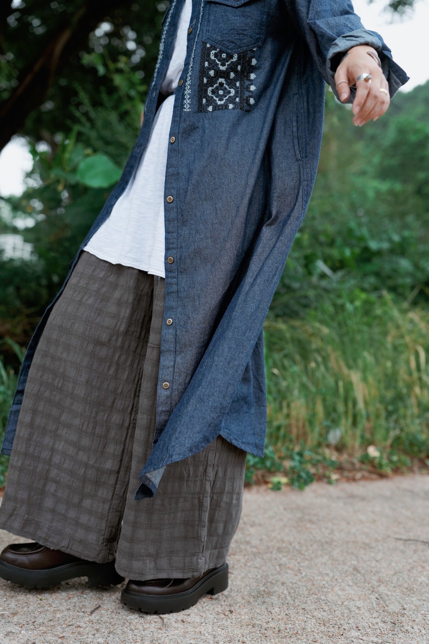 CA910 LT-WEIGHT CHECKED CAUSAL PANTS