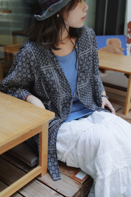 MZ798 PATCHWORK PRINTING KIMONO