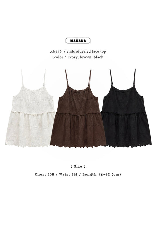 CB146 EMBROIDERED LACE TOP
