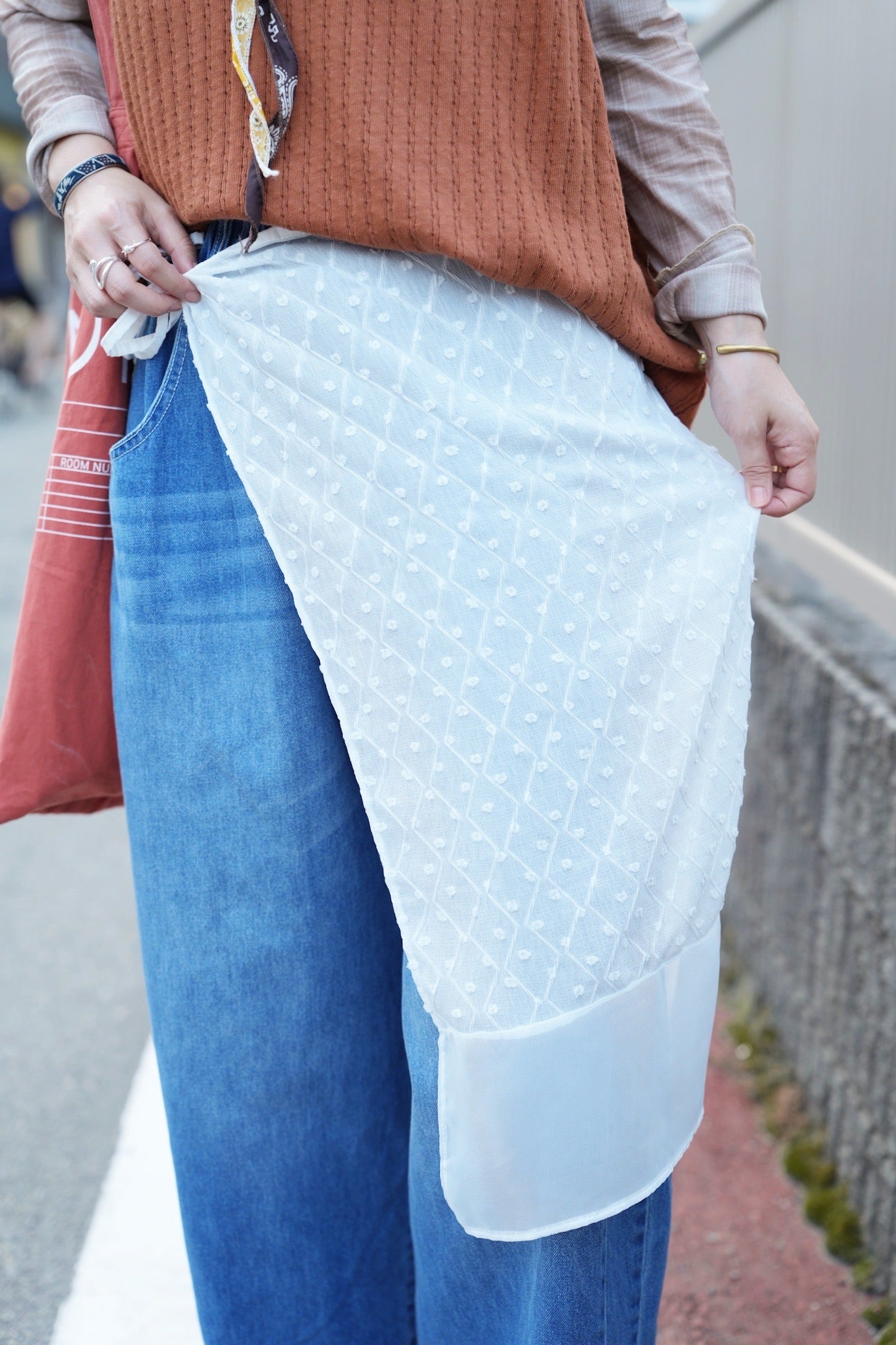 MZ835 SHEER EMBROIDERED WRAP SKIRT