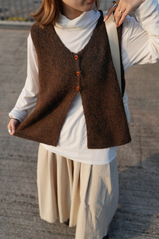 MZ919 WOOL SPLIT VEST TOP