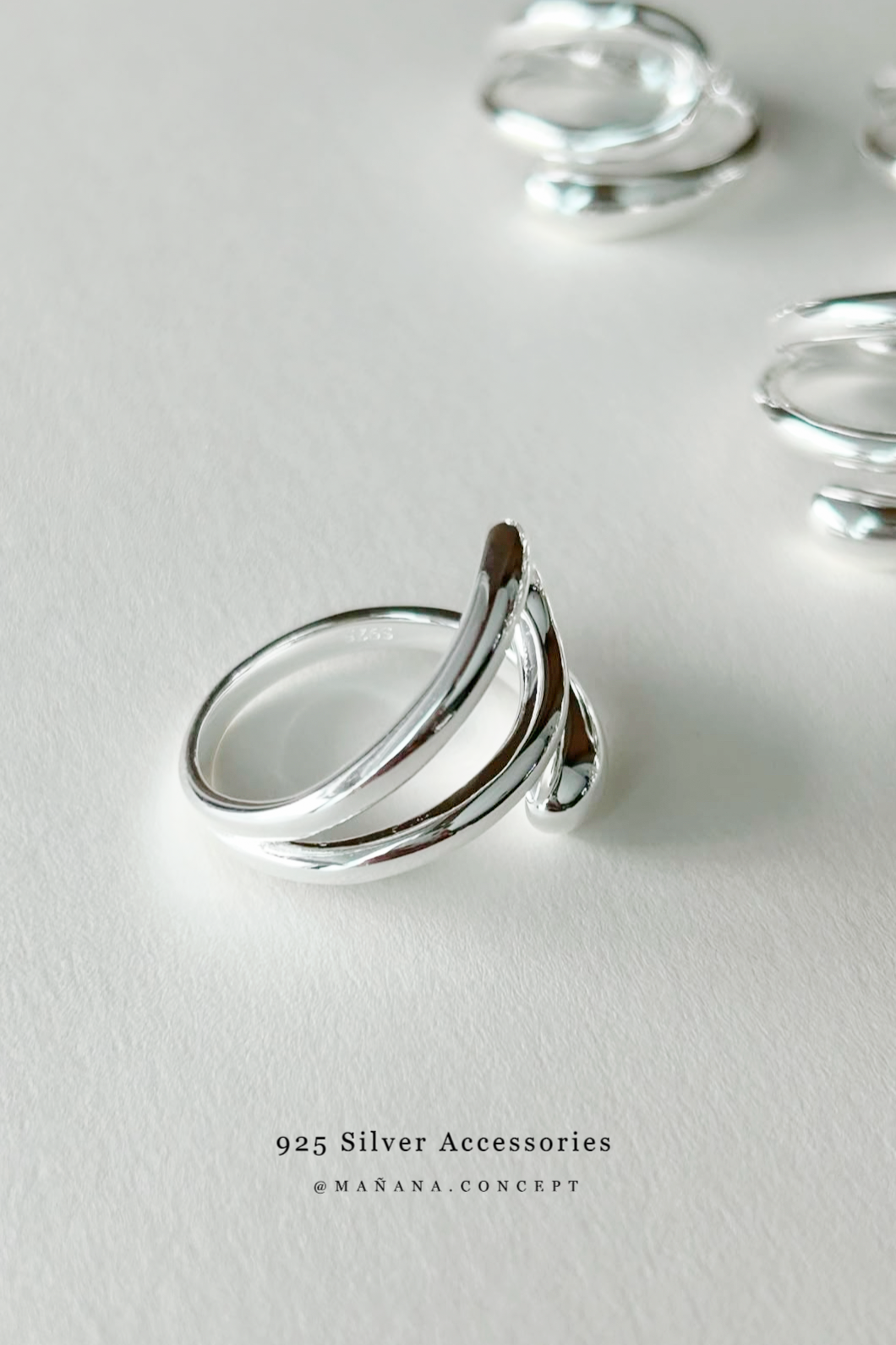 MZ832 SILVER 925 SWIRL RING