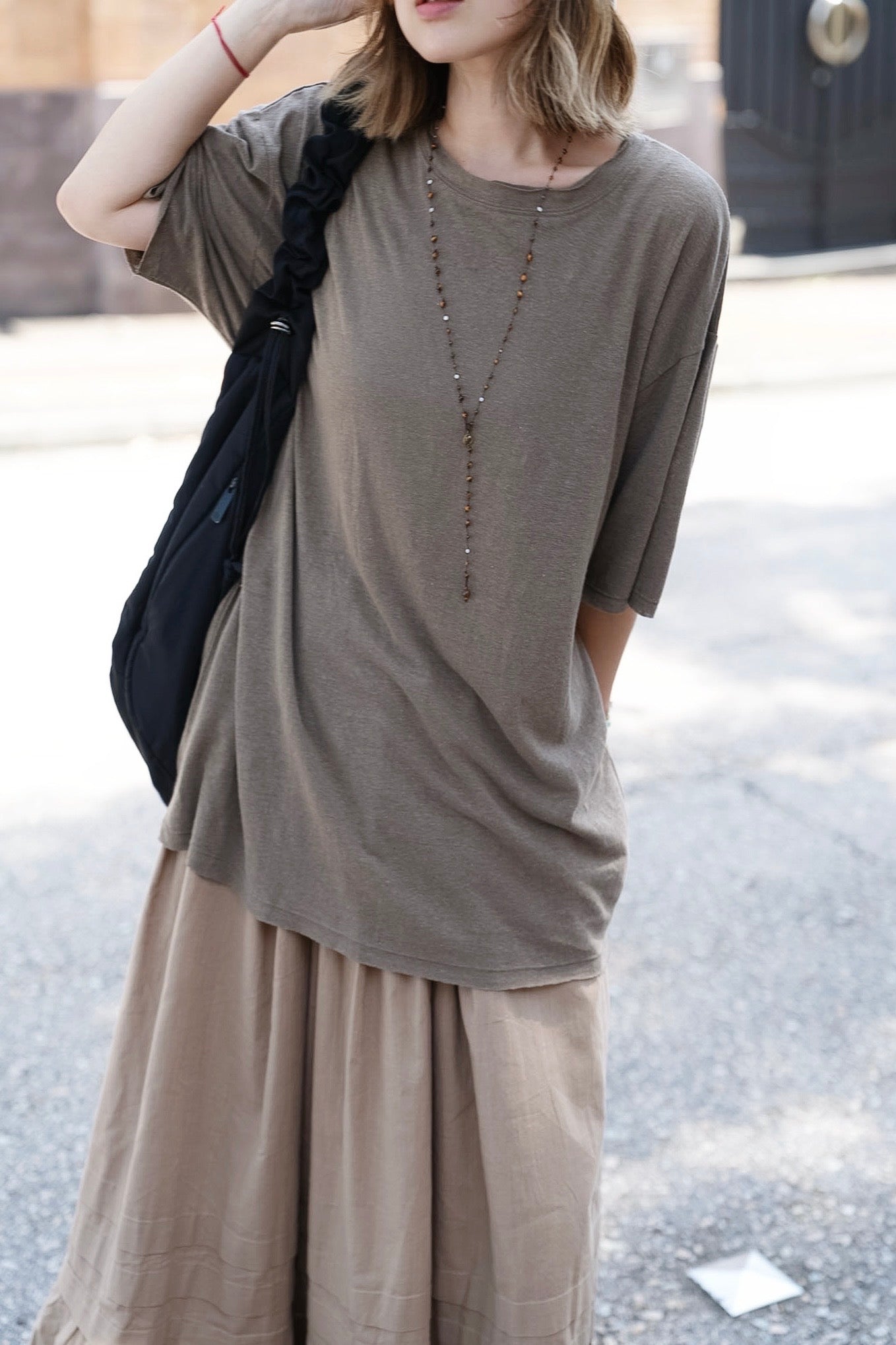 MB021 LINEN LONG TEE【 2件減-$20, 4件減-$50 】