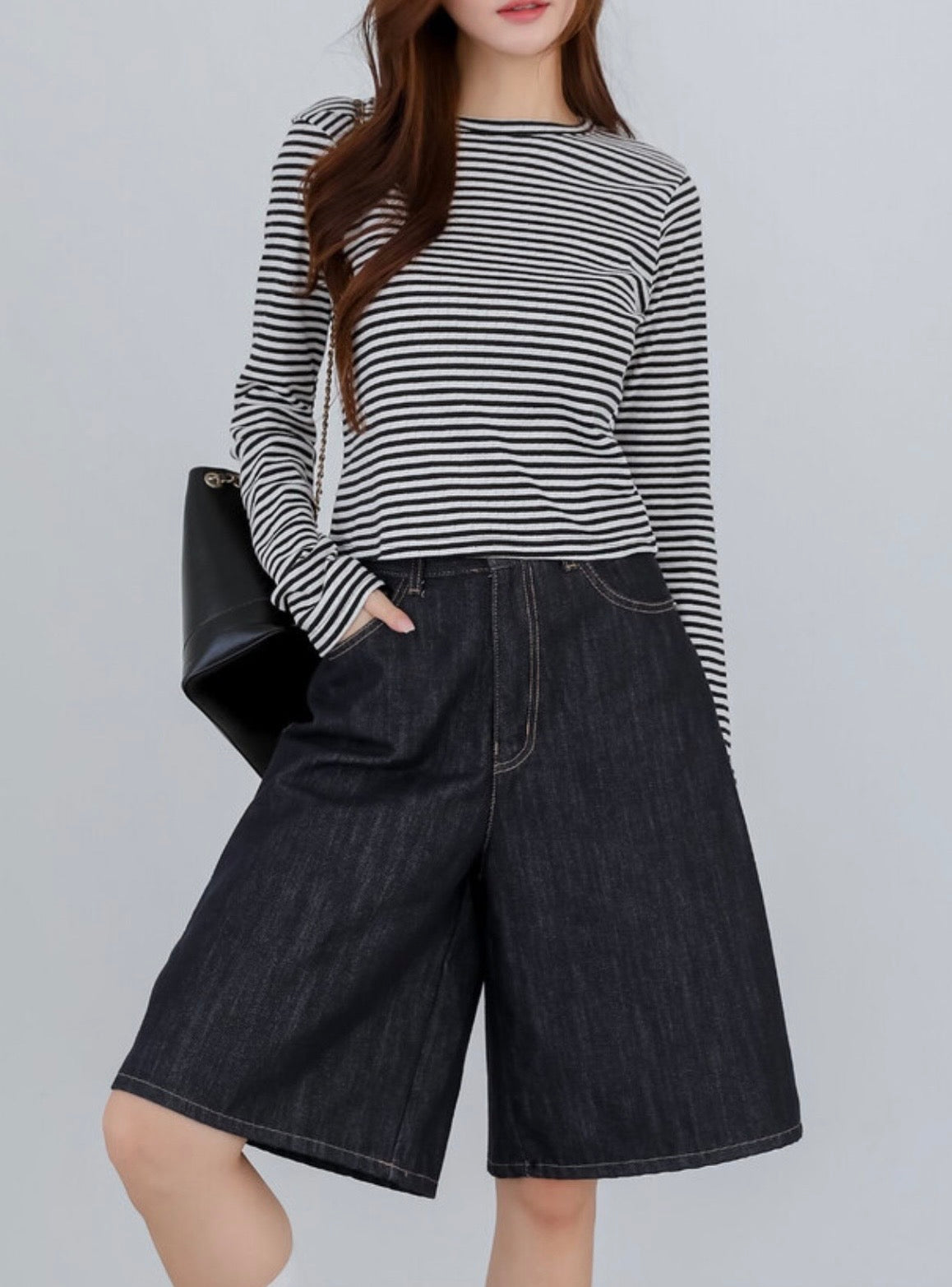 MZ844 / NON FADE BERMUDA DENIM SHORTS