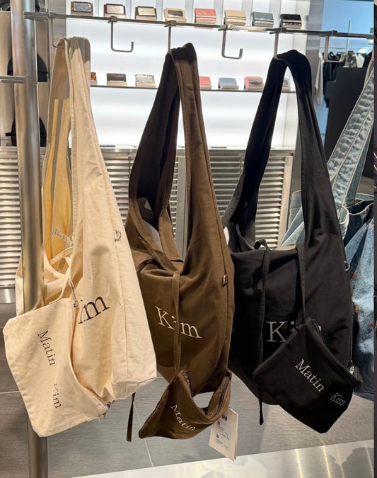 MATIN KIM - LOGO POINT ROUND ECOBAG 【 再送-$20 】