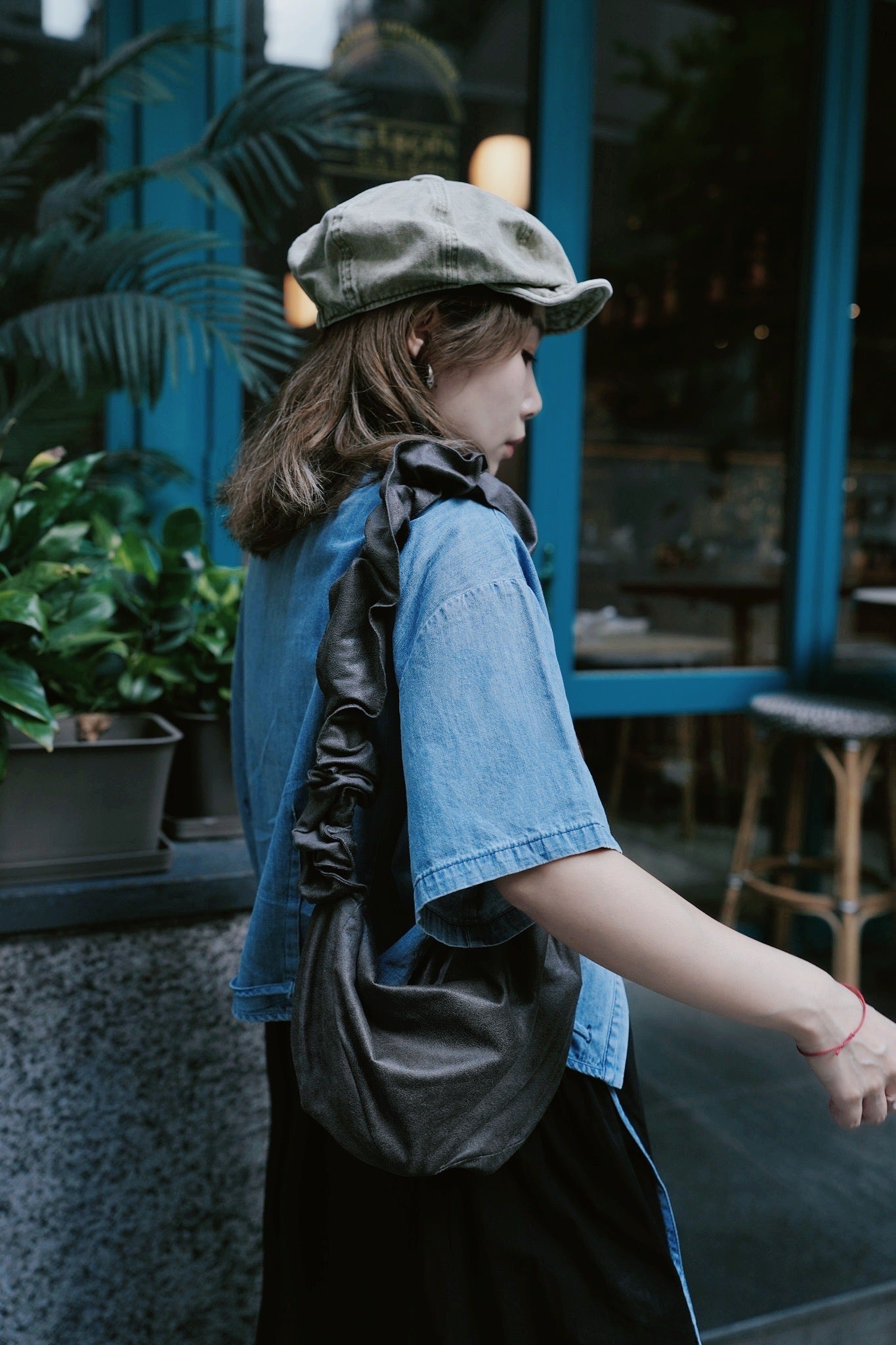 MZ820 RUCHED SUEDE HOBO BAG