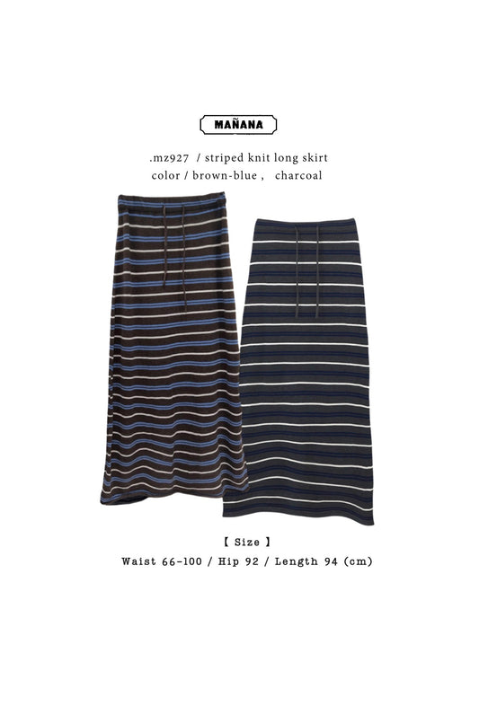 MZ927 STRIPED KNIT LONG SKIRT