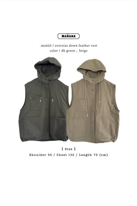 MZ926 OVERSIZED DOWN FEATHER VEST