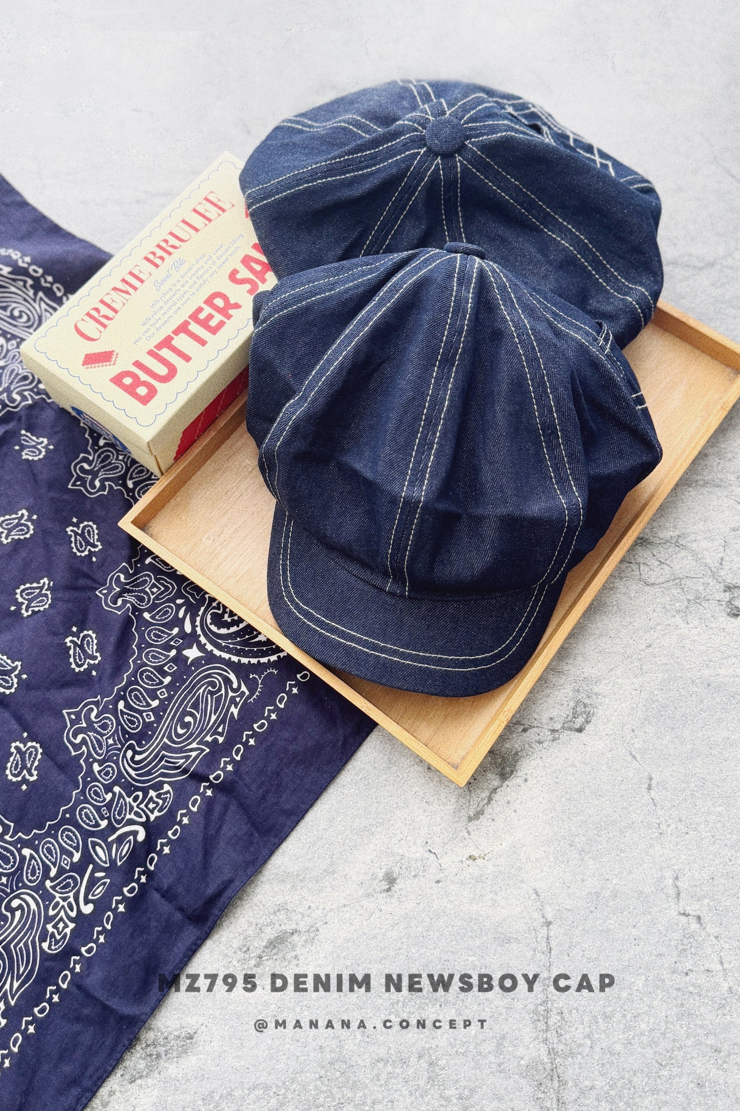 MZ795 DENIM NEWSBOY CAP