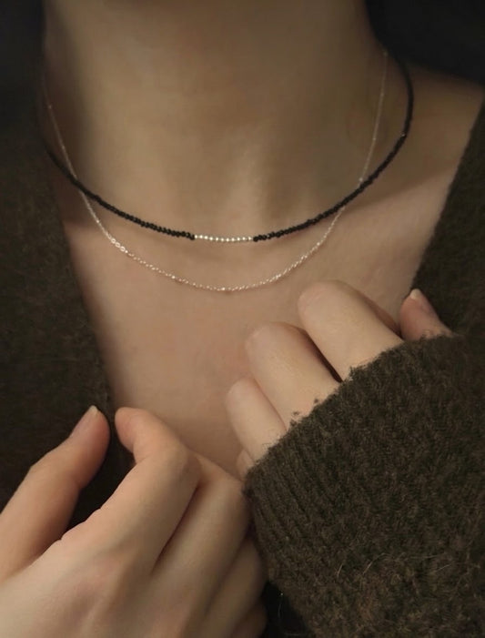 MB028 SILVER 925 LAYERING NECKLACE 〔 L'Heure Bleue 〕