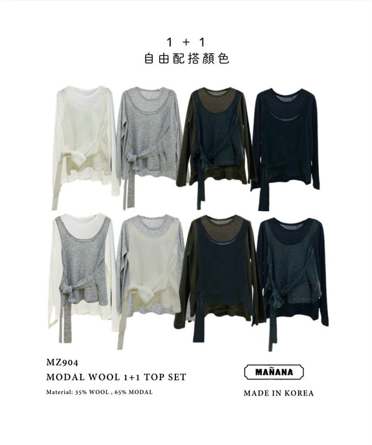 MZ904 MODAL WOOL 1+1 TOP SET