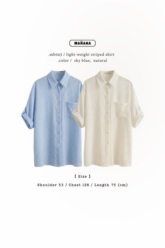 MB045 LIGHT-WEIGHT STRIPED SHIRT