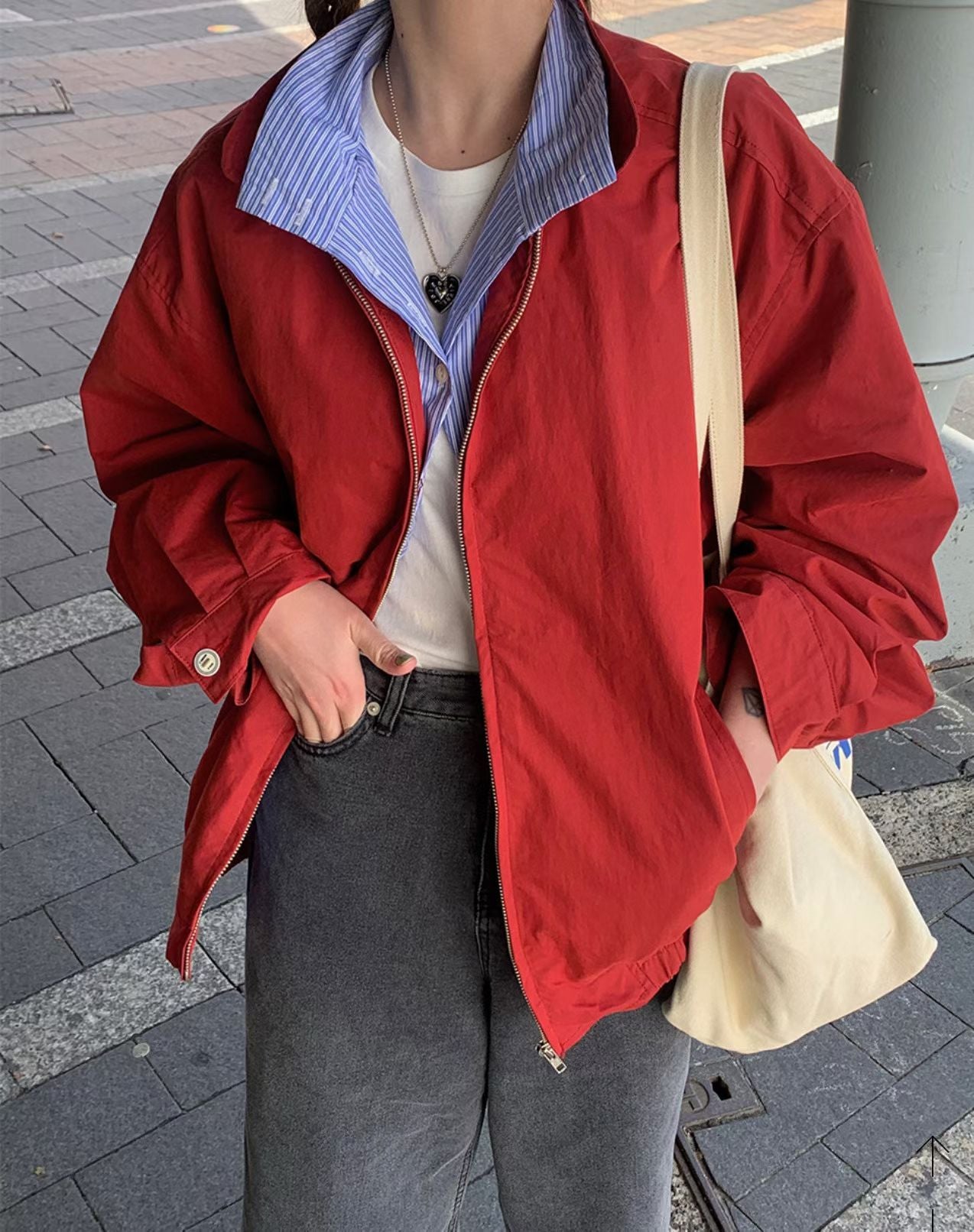 MZ626 SHIRT LAYERED STAND BLOUSON