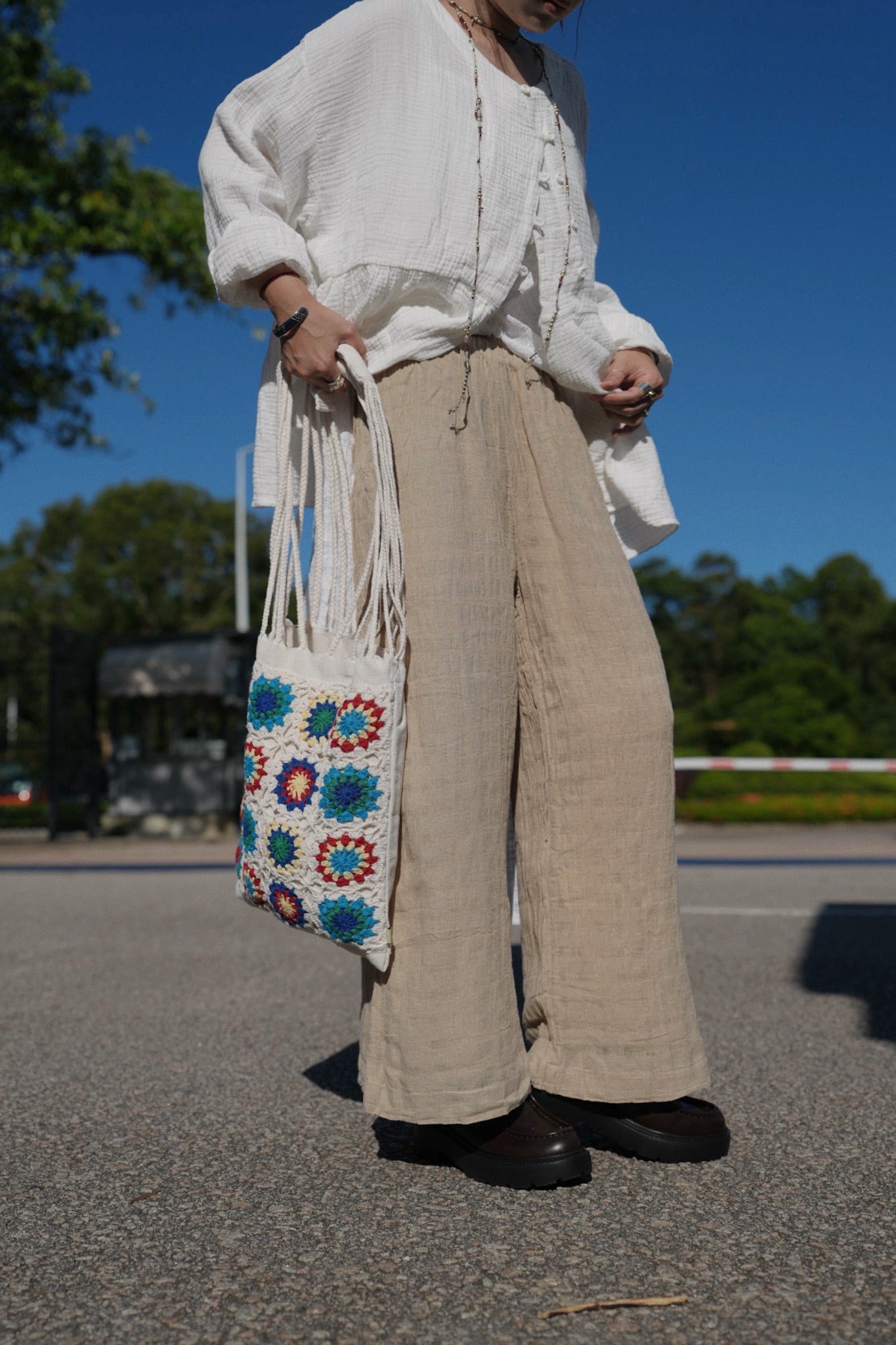 CA910 LT-WEIGHT CHECKED CAUSAL PANTS