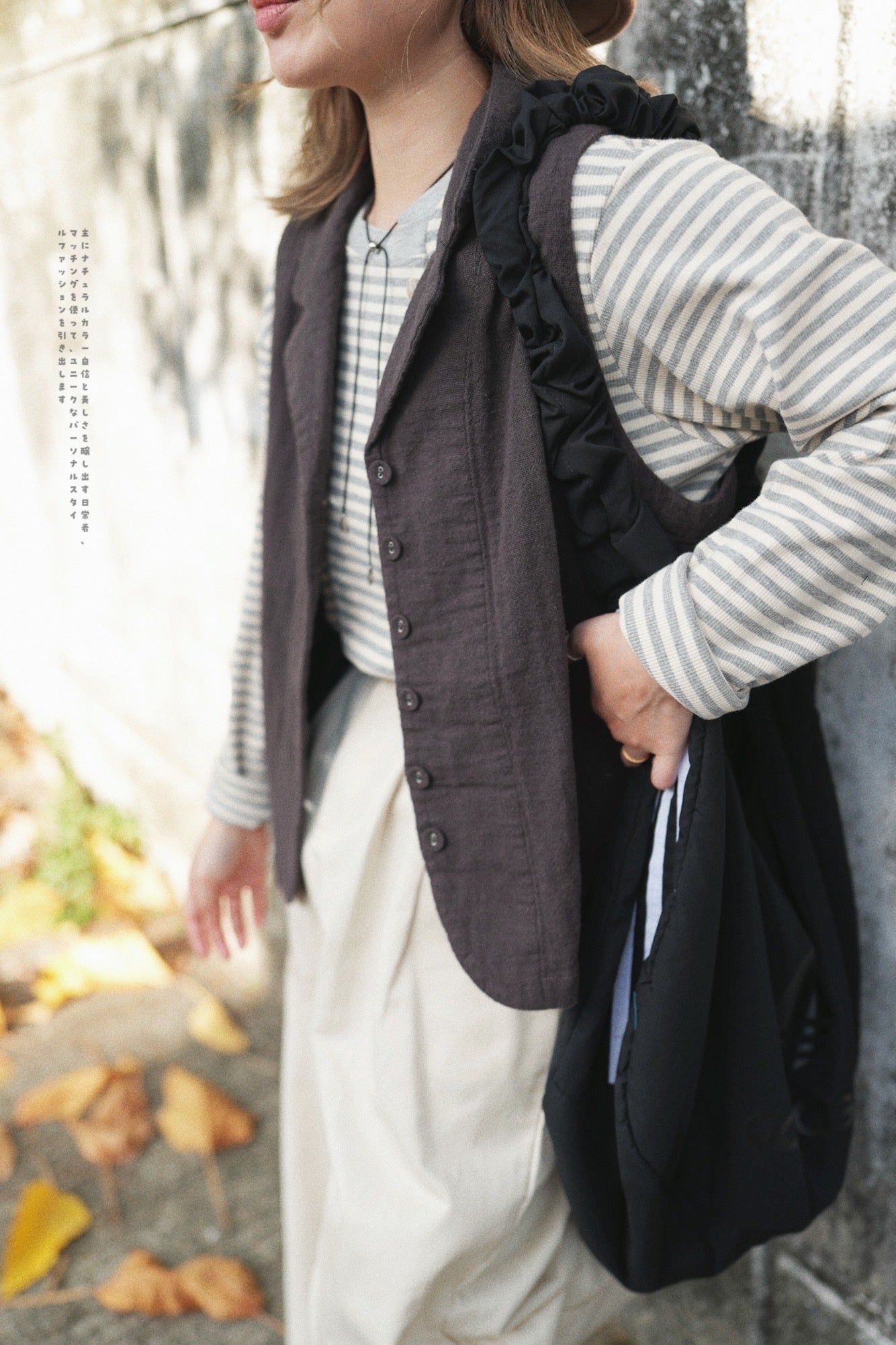 NA437 LINEN WORK VEST