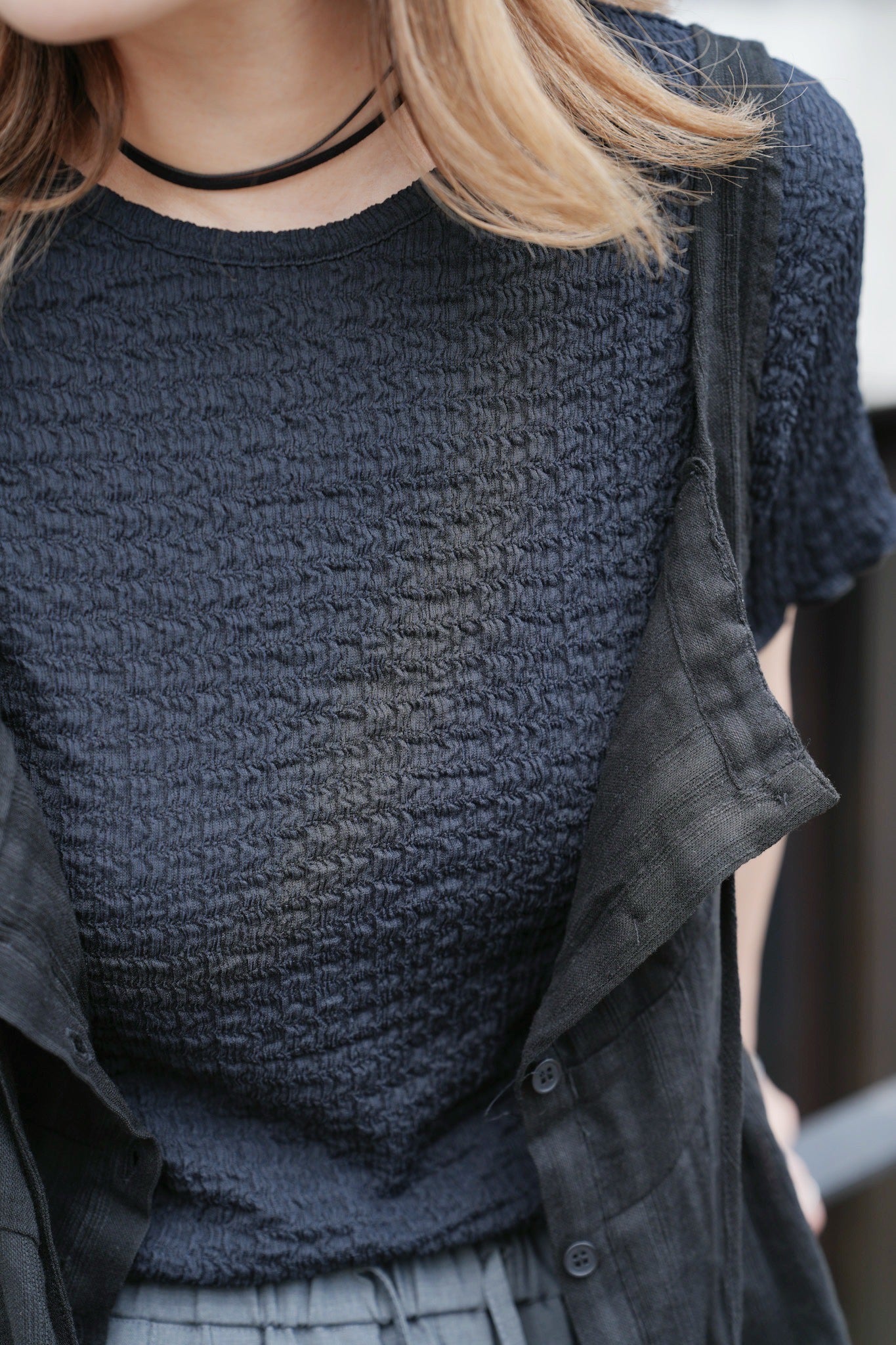 MZ772 ELASTIC CRINKLE TOP