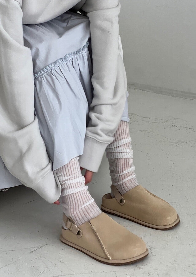 MZ628 GLOW LEATHER SUEDE SLIPPERS
