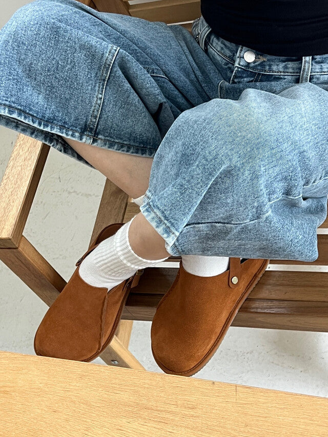 MZ628 GLOW LEATHER SUEDE SLIPPERS