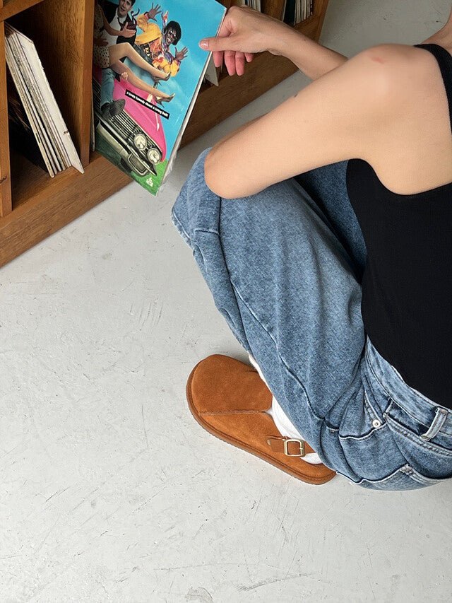 MZ628 GLOW LEATHER SUEDE SLIPPERS