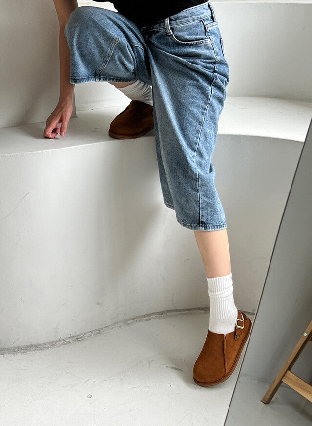 MZ628 GLOW LEATHER SUEDE SLIPPERS