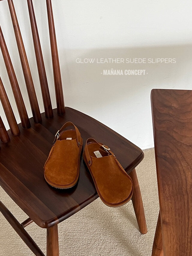 MZ628 GLOW LEATHER SUEDE SLIPPERS