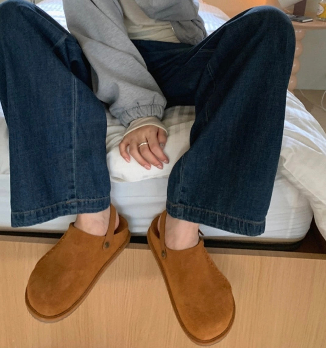 MZ628 GLOW LEATHER SUEDE SLIPPERS