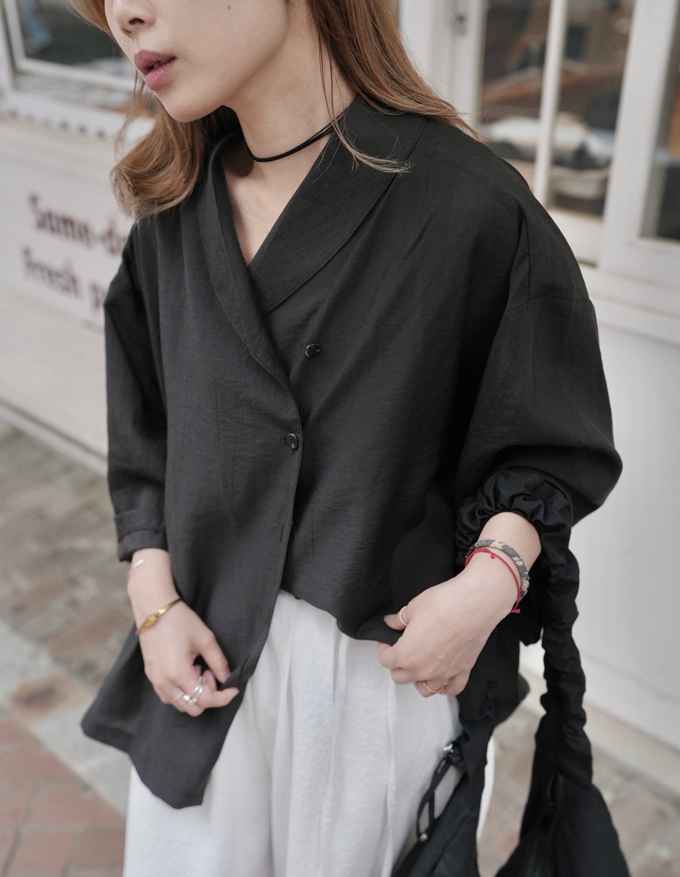 MZ761 CRINKLE KIMONO BLAZER