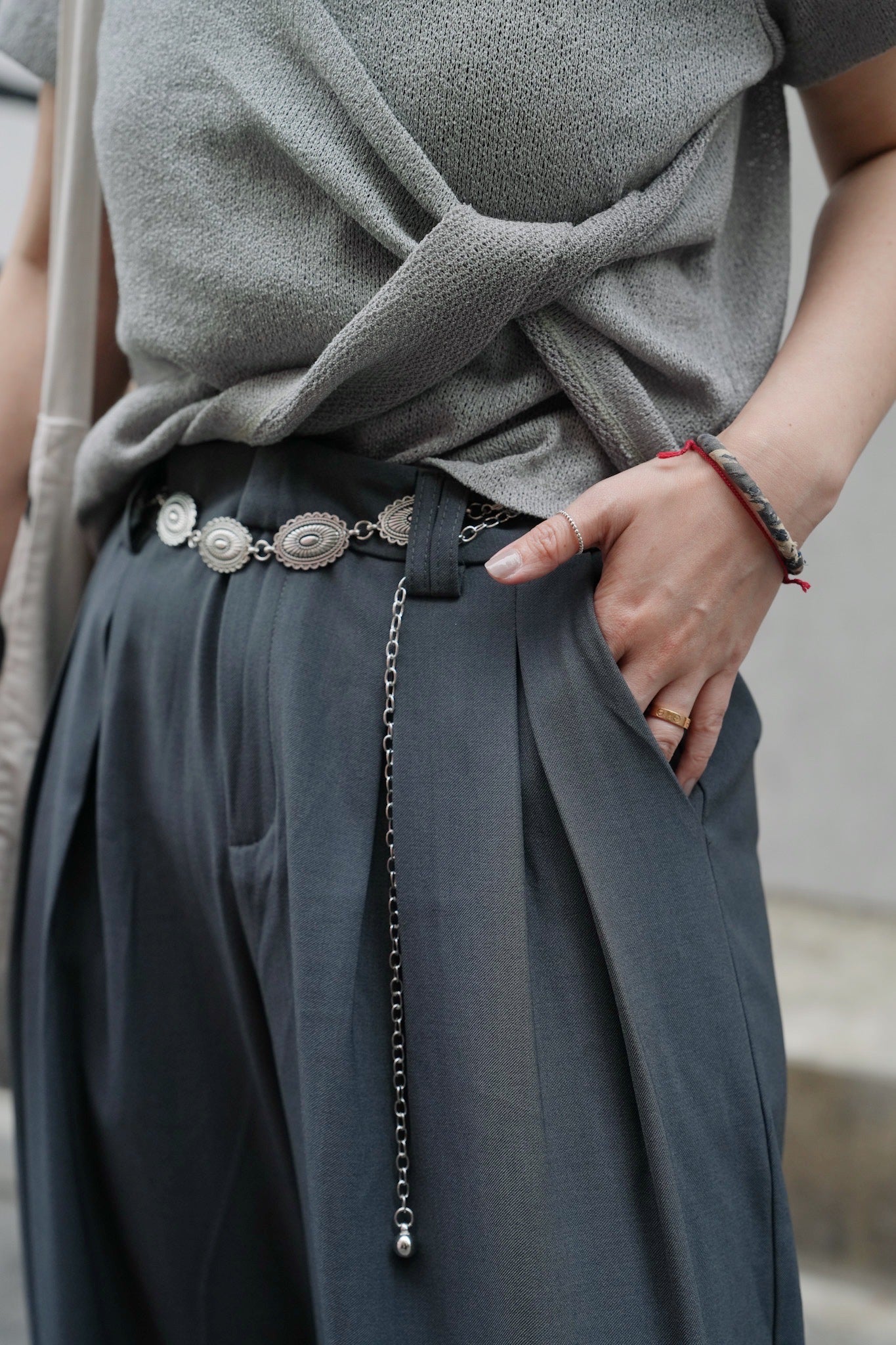 MZ766 PLEATED WIDE LEG PANTS