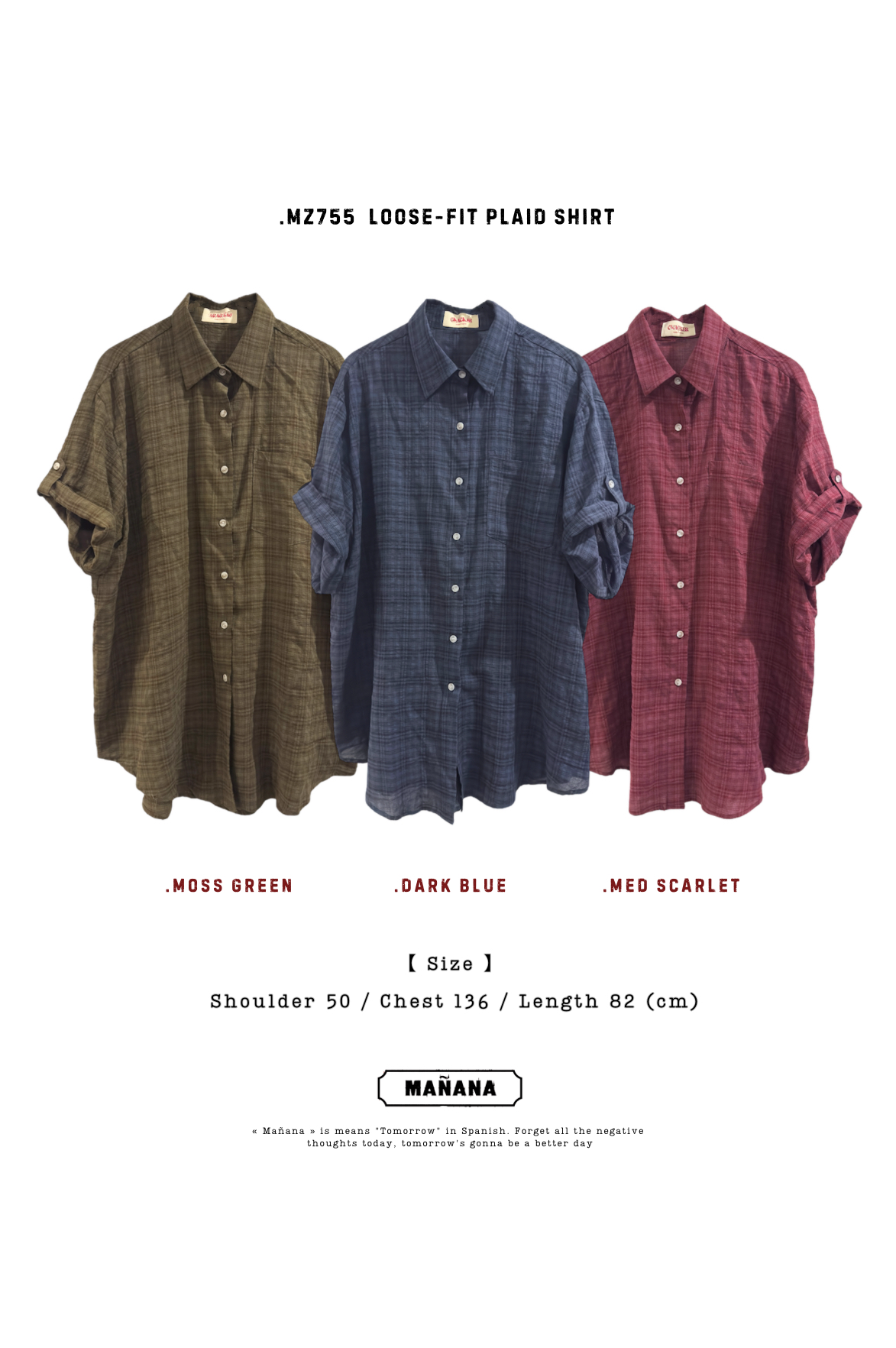 MZ755 LOOSE-FIT PLAID SHIRT