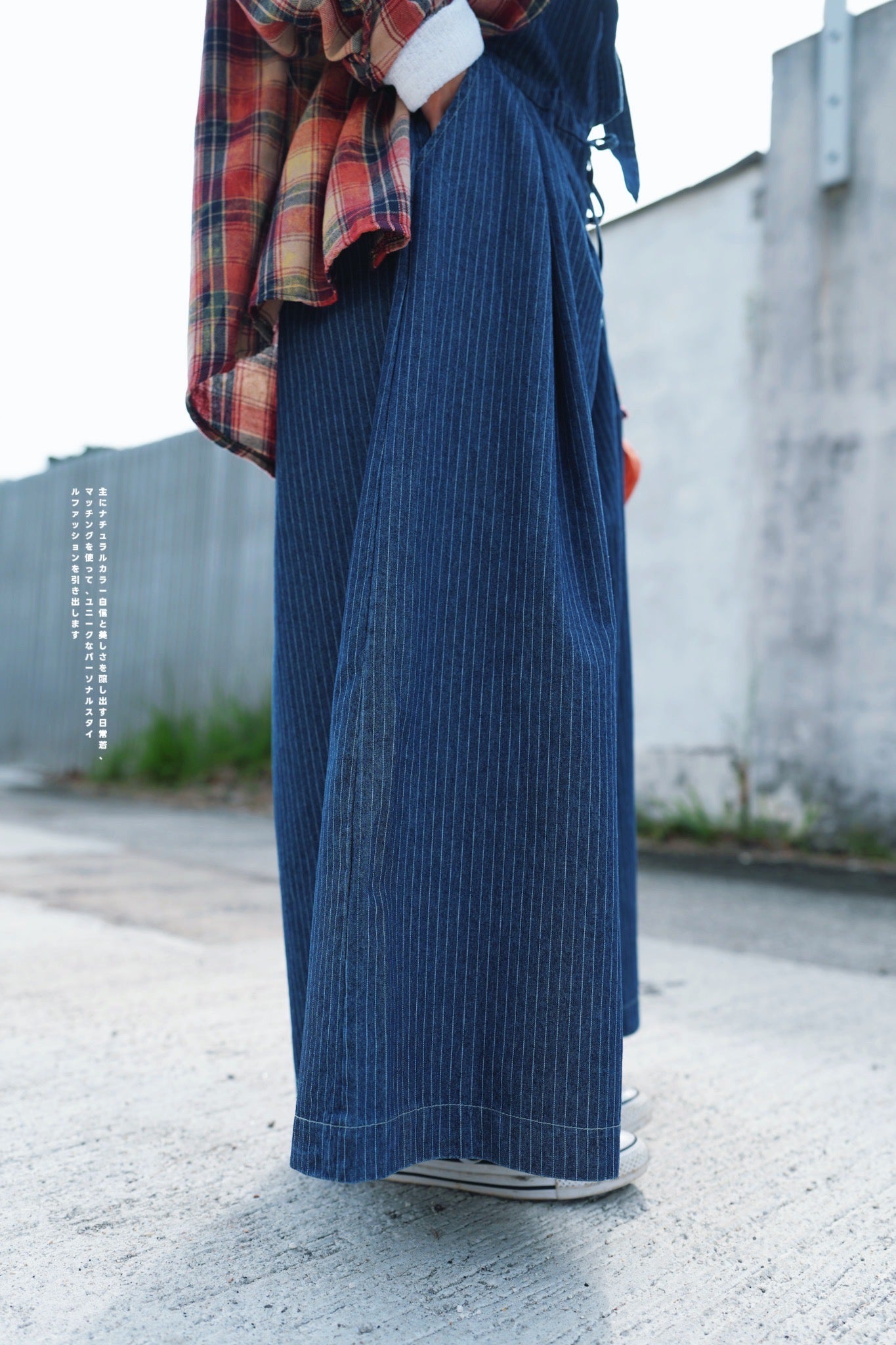 MZ630 DENIM HICKORY STRIPE JUMPER PANTS